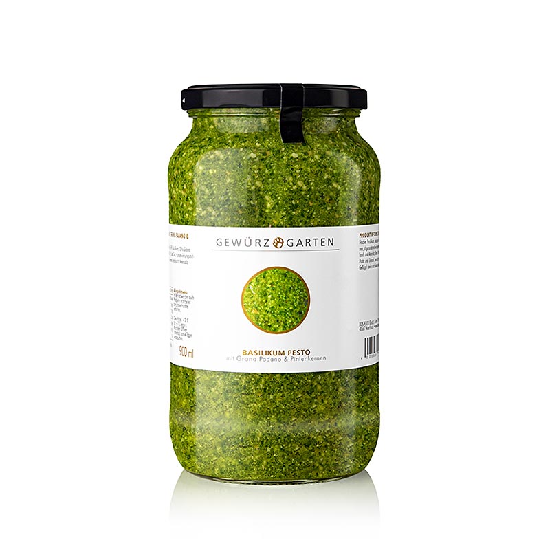 Pesto de basilic Spice Garden, basilic, pignons de pin, Grana Padano - 900 ml - Verre