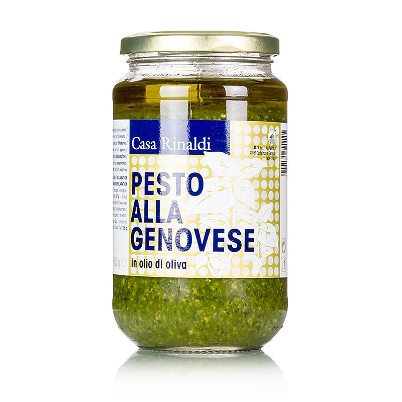 Pesto Genovese, vegetalien et sans lactose (sauce basilic), Casa Rinaldi - 500g - Verre