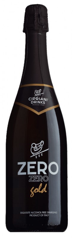 Zero Zero Gold, sprankelend drankje gemaakt van druivenmost, Cipriani - 0.75L - Fles