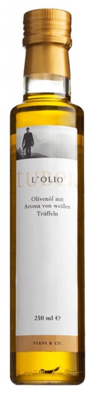 Olio d`oliva al tartufo bianco, trøffelolie med aroma af hvid trøffel - 250 ml - flaske