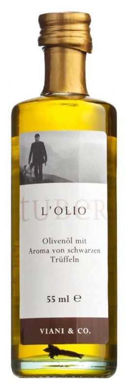 Olio d`oliva al tartufo nero, olivenolie med aroma af sort trøffel - 55 ml - Flaske