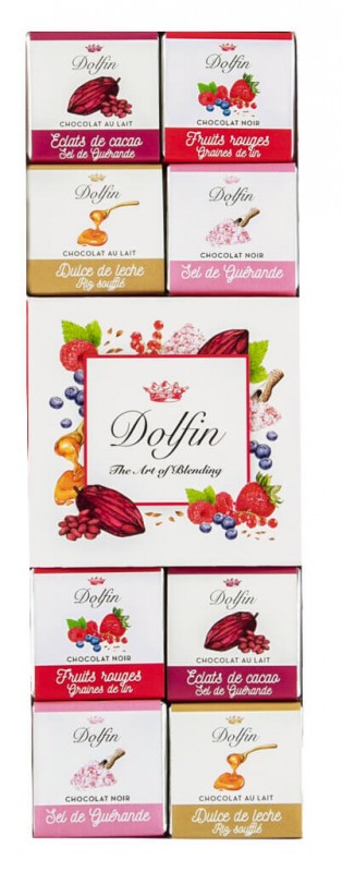 Carre 24, coffret cadeau, vente Sucre, assortiment de 24 Napolitains, Dolfin - 108g - paquet