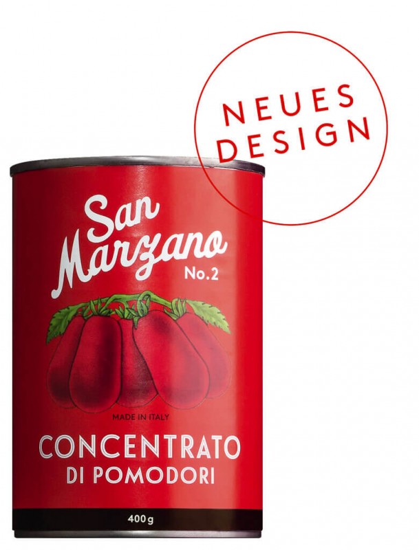 Concentrato di pomodoro San Marzano 2 Vintage, Tomatenmark aus San Marzano Tomaten,1fach konzentr, Il pomodoro piu buono - 400 g - Dose