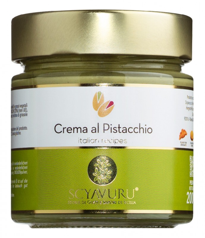 Creme sucree a la pistache, Crema al pistacchio, Scyavuru - 200 g - Verre