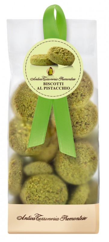 Biscotti al Pistacchio, Süßgebäck mit Pistazie, Antica Torroneria Piemontese - 200 g - Beutel