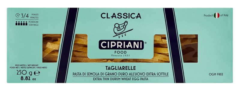 Tagliarelles, nouilles aux oeufs, tagliarelles, cipriani - 250g - paquet