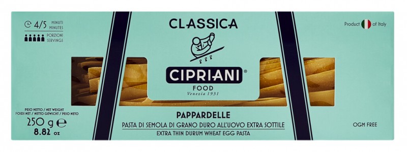 Pappardelle, nouilles aux oeufs, pappardelle, cipriani - 250g - paquet