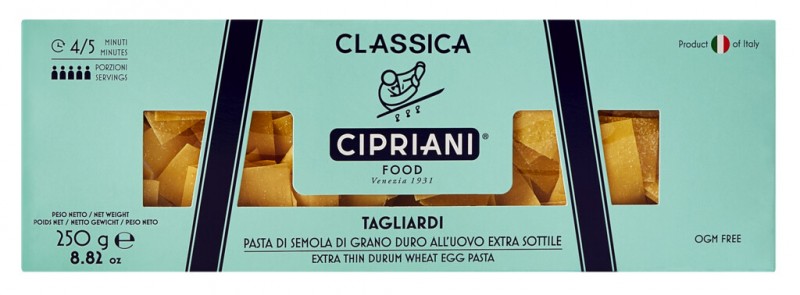 Tagliardi, nouilles aux oeufs, tagliardi, cipriani - 250g - paquet