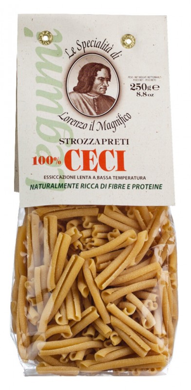 Pates ai Ceci, Strozzapreti, Strozzapreti aux pois chiches, Lorenzo il Magnifico - 250g - sac