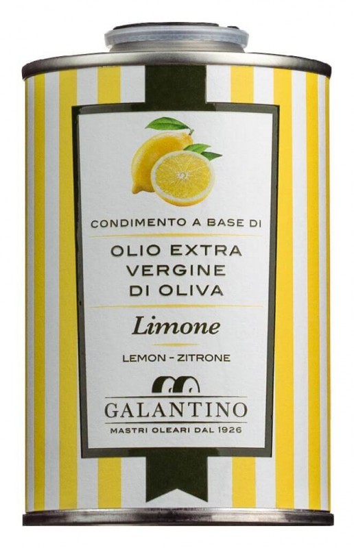 Olio extra vergine di oliva e limone, Natives Olivenöl extra mit Zitrone, Galantino - 250 ml - Dose