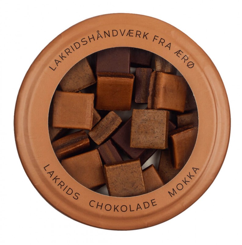 Lakridskonfekt Lakrids, chocolat, moka, confiserie a la reglisse, chocolat et cafe, Hattesens Konfektfabrik - 125g - paquet