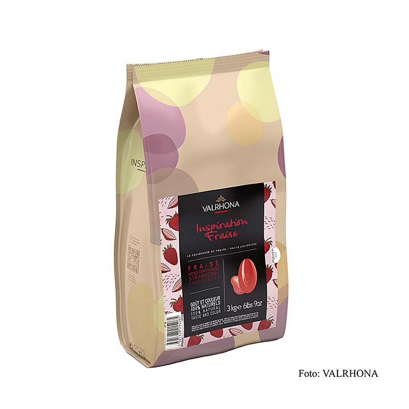 Valrhona Inspiration Strawberry - Jordbærspecialitet med kakaosmør - 3 kg - taske