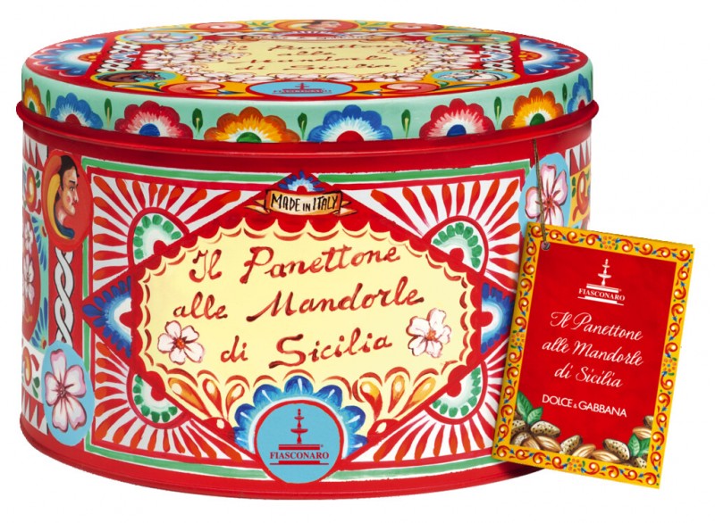 Il Panettone alle mandorle di Sicilia, yeast cake with almonds, Fiasconaro - 1,000g - Piece