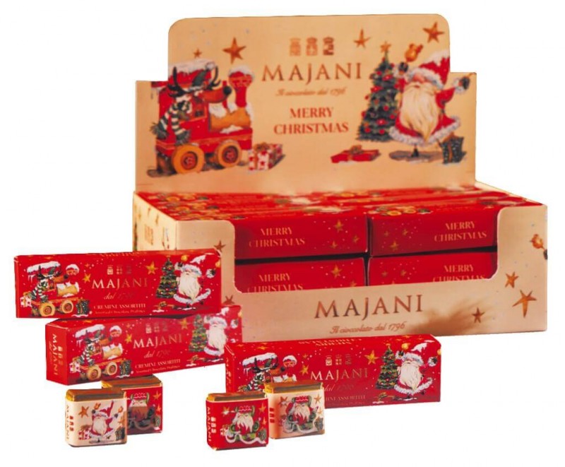 Cremino Fiat Christmas 4 Dadi, layered praline mix hazelnut cocoa cream, Majani - 24 x 41 g - Piece