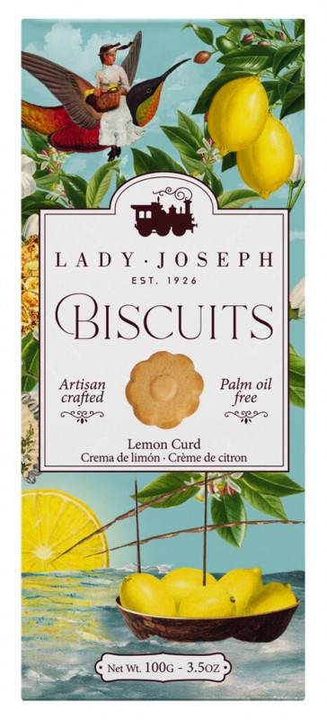 Lemon Curd Biscuit, Gebäck mit Lemon Curd, Lady Joseph - 100 g - Packung