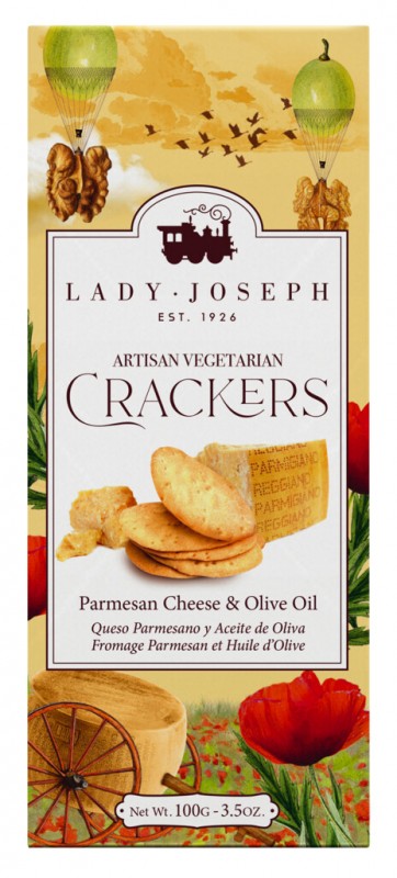 Crackers Parmigiano Reggiano, patisseries au Parmigiano Reggiano, Lady Joseph - 100g - paquet