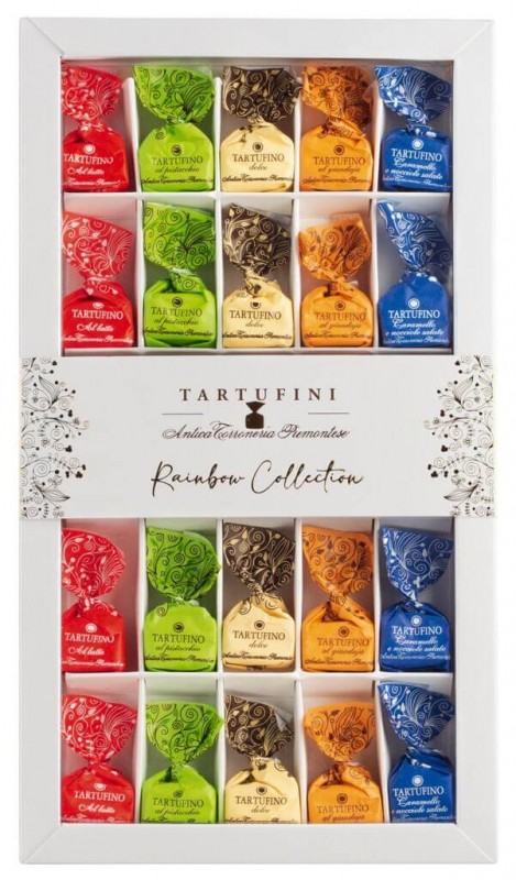 Tartufini Misti Rainbow Collection, hazelnut praline mix, Rainbow Collection, Antica Torroneria Piemontese - 175g - pack