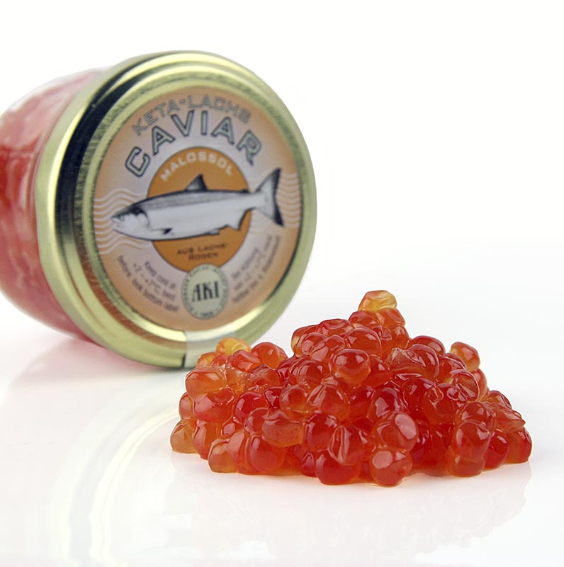 Keta - caviar, de salmon - 100 gramos - Vaso Keta - caviar, de salmon - 100 gramos - Vaso
