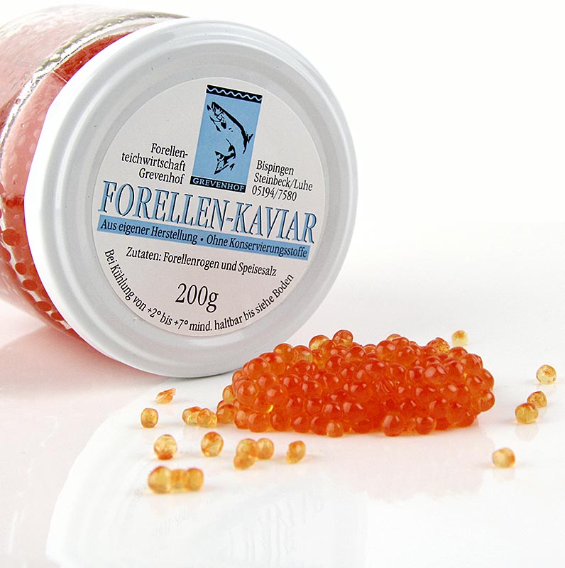 Caviar de truita, daurat - taronja - 200 g - Vidre Caviar de truita, daurat - taronja - 200 g - Vidre