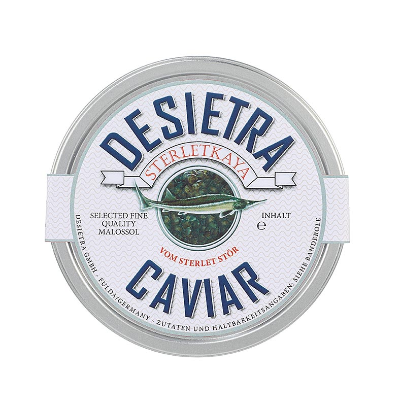 Caviar Desietra Sterletkaya de Sterlet Sturgeon, Aquicultura Alemanha - 30g - pode