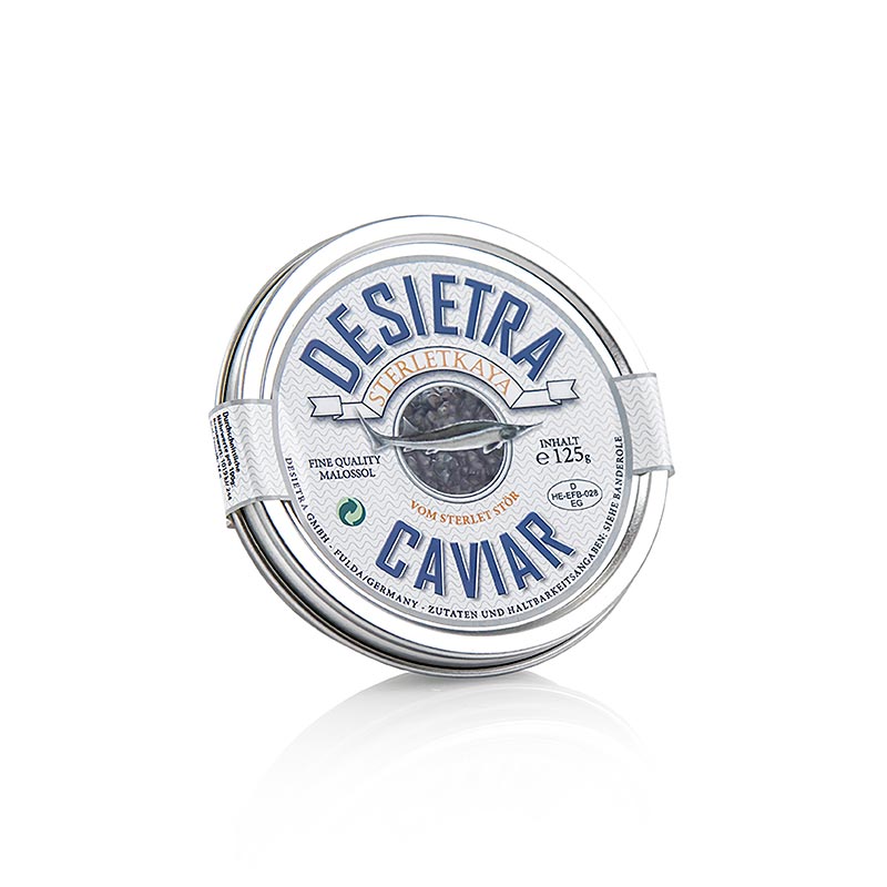 Caviar Desietra Sterletkaya de Sterlet Sturgeon, Aquicultura Alemanha - 125g - pode