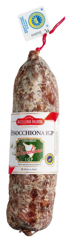 Finocchiona sbriciolona IGP, fennikelsalami, Falorni - ca 400 g - Stykke