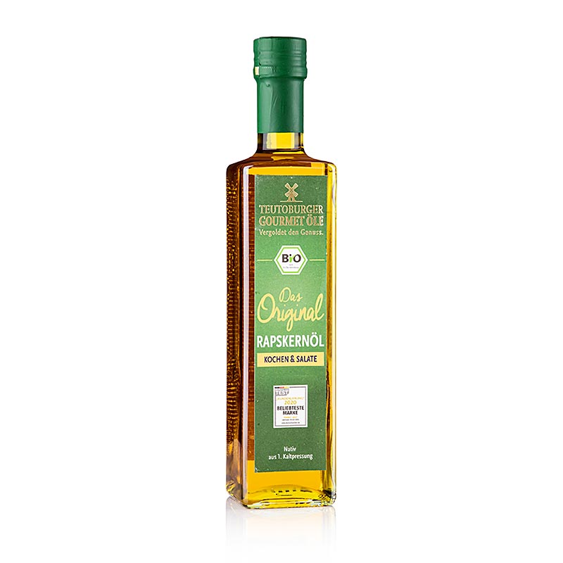 leo de semente de colza, prensado a frio, de colza nativa descascada - 500ml - Garrafa