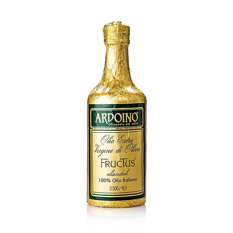 Aceite de oliva virgen extra, Ardoino Fructus, sin filtrar, en lamina de oro - 500ml - Botella