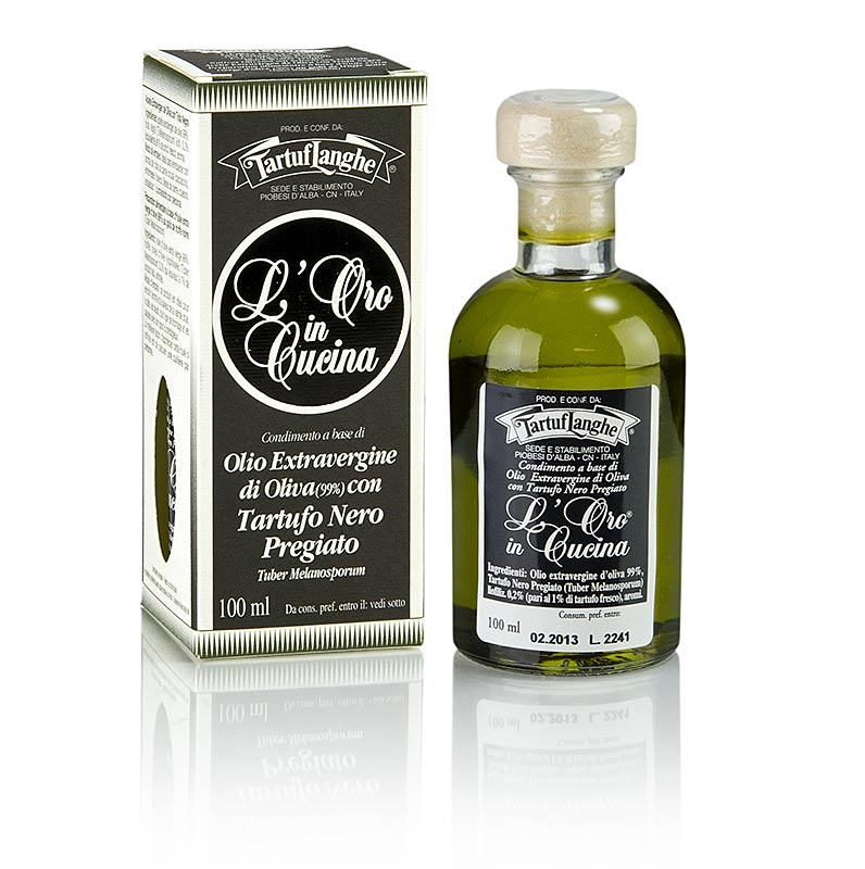 Extra virgin olivenolje L`Oro in Cucina med vintertroeffel og aroma, Tartuflanghe - 100 ml - Flaske