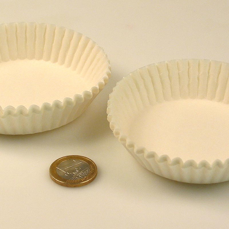 Capsulas de papel, blancas, Ø 70 / 77 mm, 20 mm de altura - 1000 piezas - Cartulina