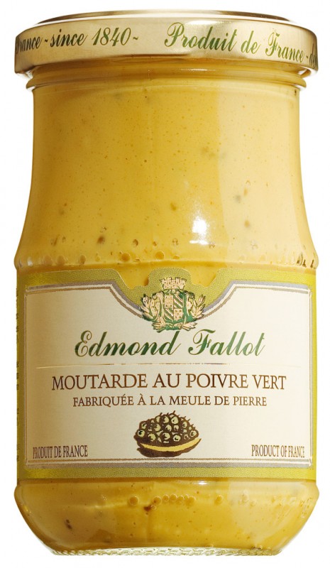 Moutarde au poivre vert, Senape di Digione al pepe verde, Fallot - 210 g - Bicchiere