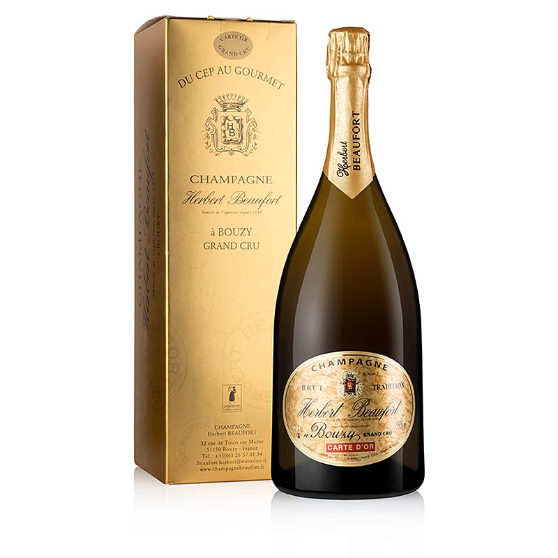 Samppanja Herbert Beaufort Carte dOr Grand Cru, brut, 12 tilavuusprosenttia, Magnum - 1,5L - Pullo