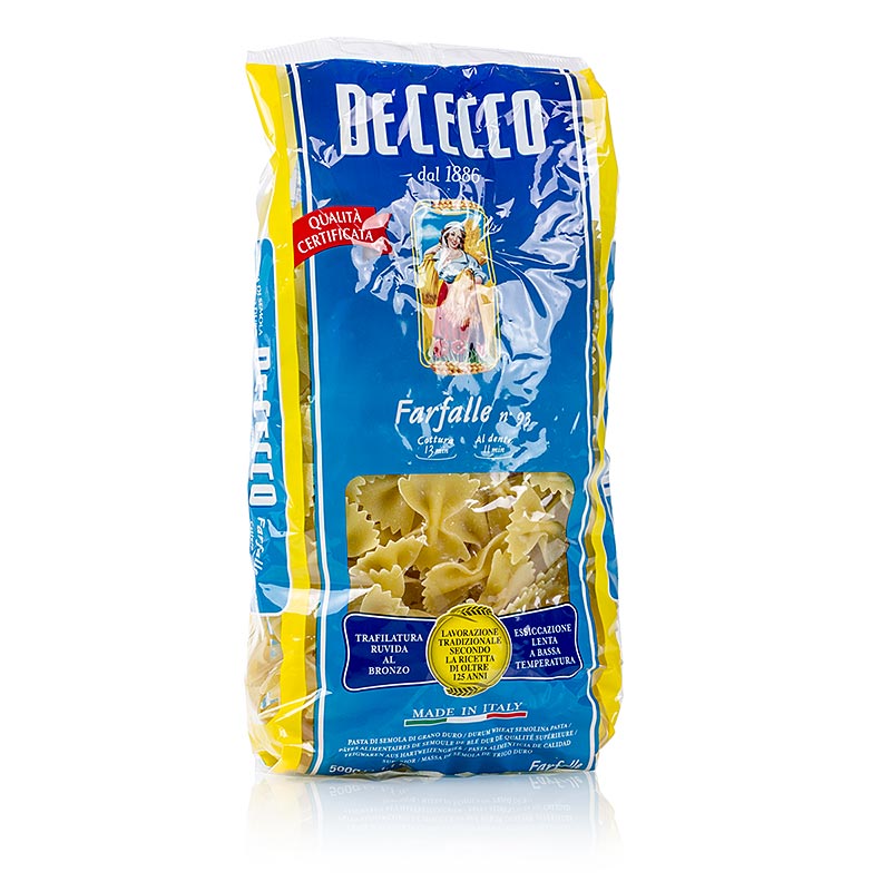 De Cecco Farfalle, n. 93 - 500 gramos - Bolsa