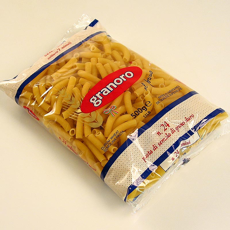 Granoro Sedanini, semelhante ao Penne Rigate, n 24 - 12 kg, 24 x 500g - Cartao