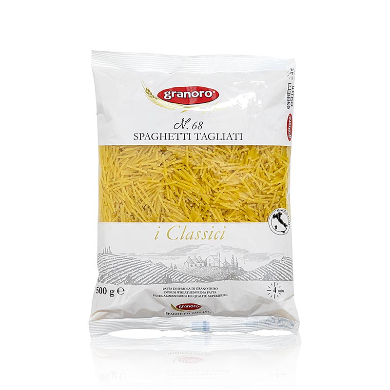 Fideos Tagliati de Granoro, fideos finos y cortos para sopa, n. 68 - 500 gramos - Bolsa