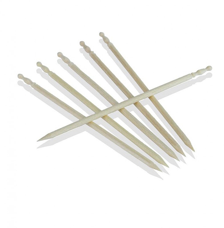 Brochetas de madera, recogedor de fiestas, pequenas, mango tallado, 7,5 cm, No.8 - 1000 piezas - Cartulina