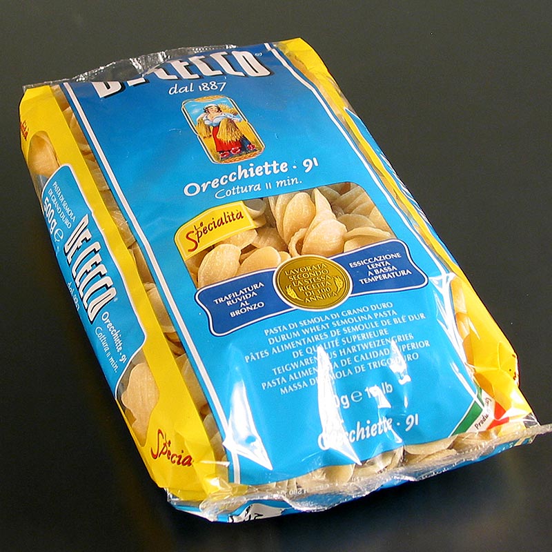 Orecchiette de De Cecco, n. 91 - 12 kg, 24 x 500 g - Bolsa