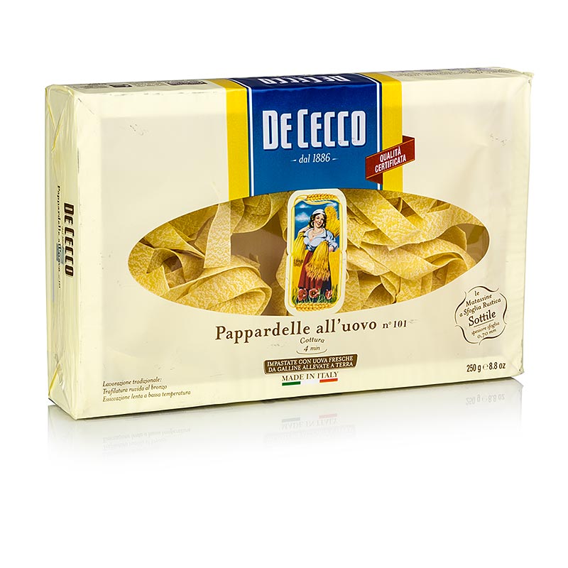 Pappardelle De Cecco com ovo, No.101 - 250g - frustrar