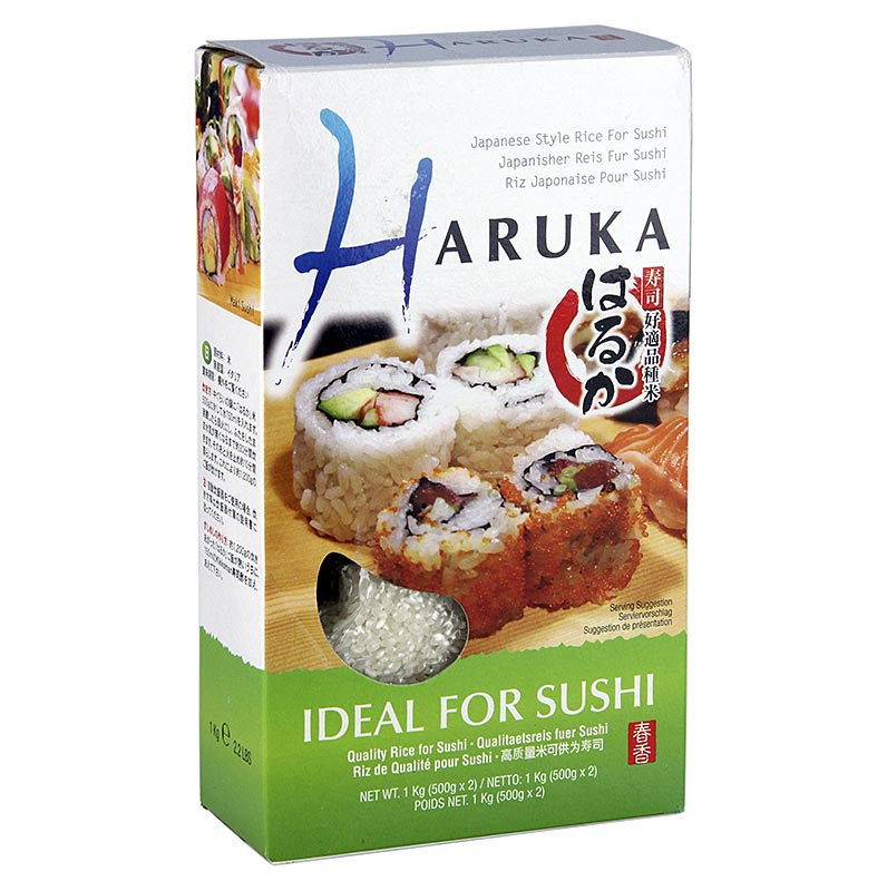 Arroz Haruka - arroz de sushi, grao medio - 1 kg - bolsa