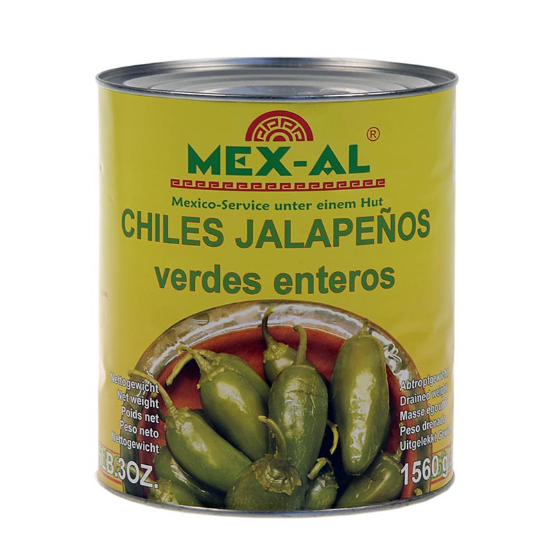 Chili Schoten - Jalapenos, ganz - 2,8 kg - Dose