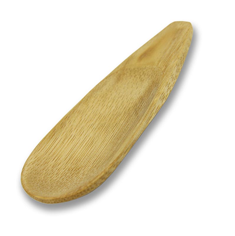 Ateranvandbar bambu skal sked, platt och solid, skedformad, 10x3,8cm - 24 stycken - vaska