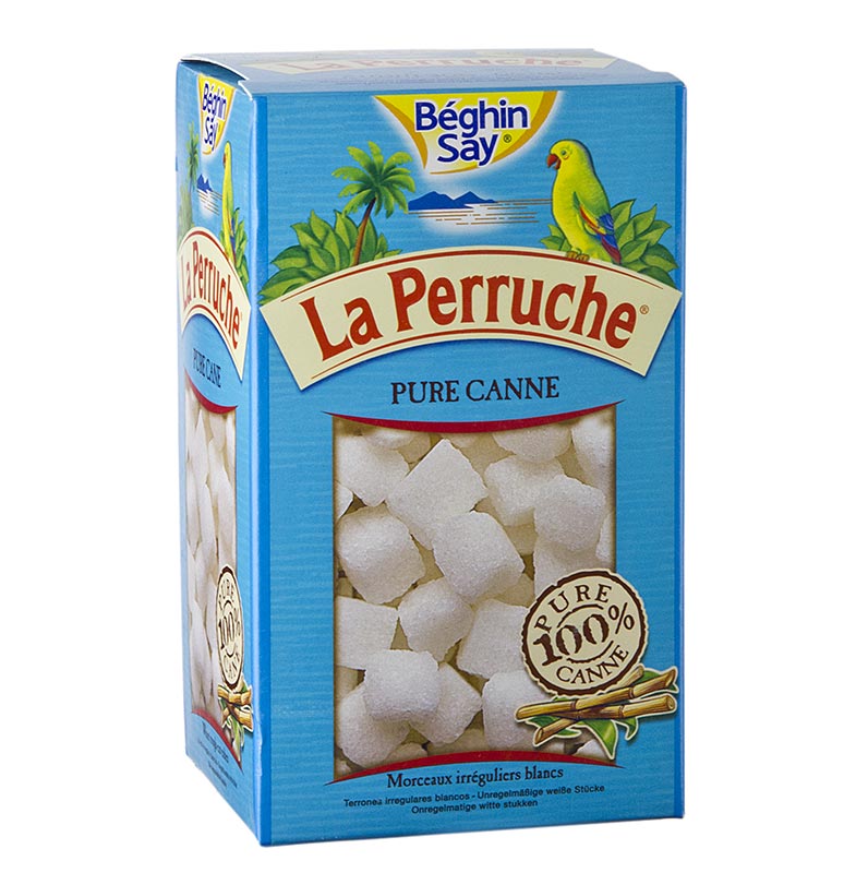 Zucchero di canna, bianco, a cubetti, La Perruche - 750 g - pacchetto