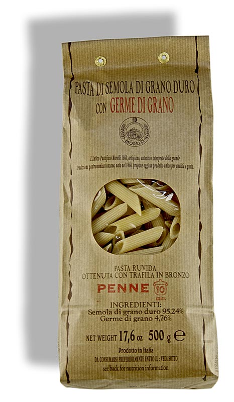 Morelli 1860 Penne, Germe di Grano, con germe di grano - 500 g - borsa