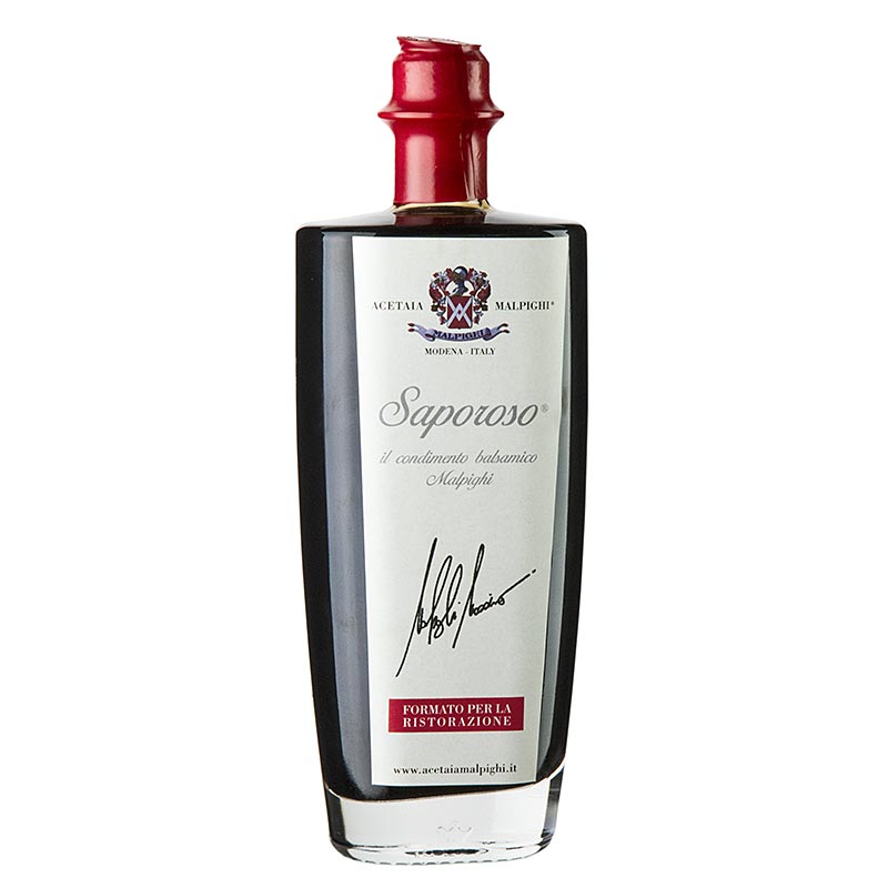 Balsamic Condiment Saporoso, 6 ar, ek- och akaciatrafat, Malpighi - 500 ml - Flaska