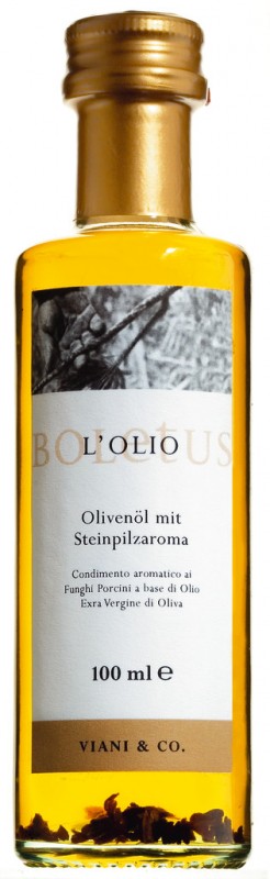 Olio d`oliva ai funghi porcini, oli d`oliva amb aroma de bolets porcini - 100 ml - Ampolla