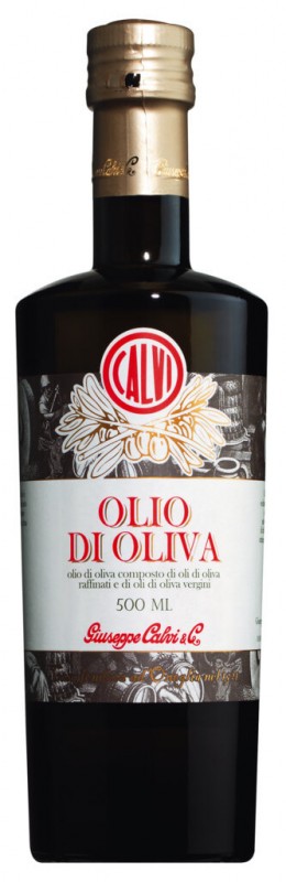 Olio d`oliva, aceite de oliva puro, Calvi - 500ml - Botella