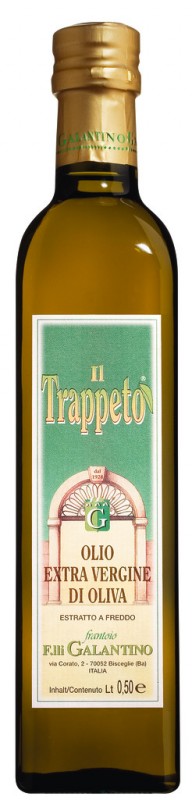 Olio extra virgine Trappeto, extra virgin olifuolia Trappeto, Galantino - 500ml - Flaska