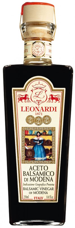 Balsamicoeddik, lagret i minst 6 ar, Aceto balsamico di Modena IGP Matilde, Leonardi L176 - 250 ml - Flaske