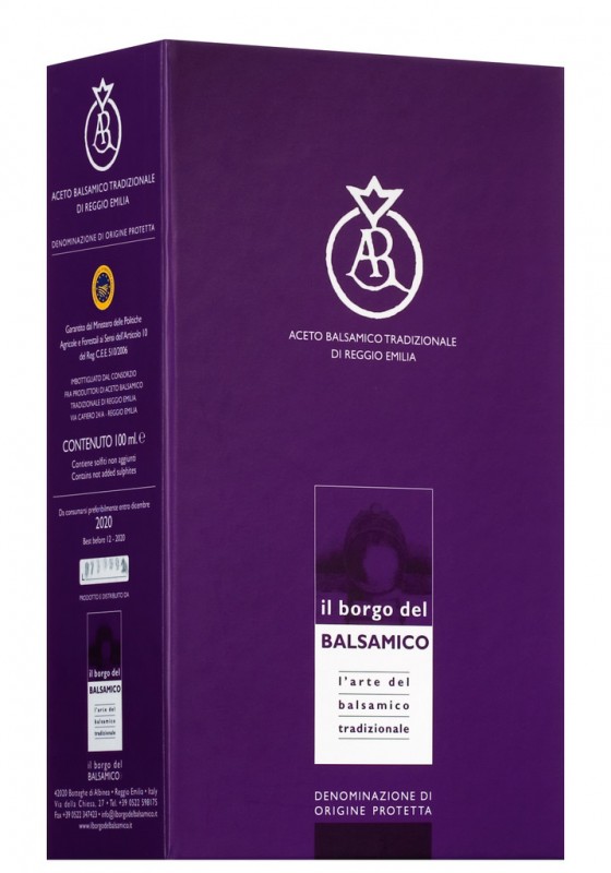 Aceto Balsamico Tradizionale DOP Aragosta, balsamicoeddik DOP fra Reggio Emilia, minst 12 ar, Il Borgo del Balsamico - 100 ml - Flaske