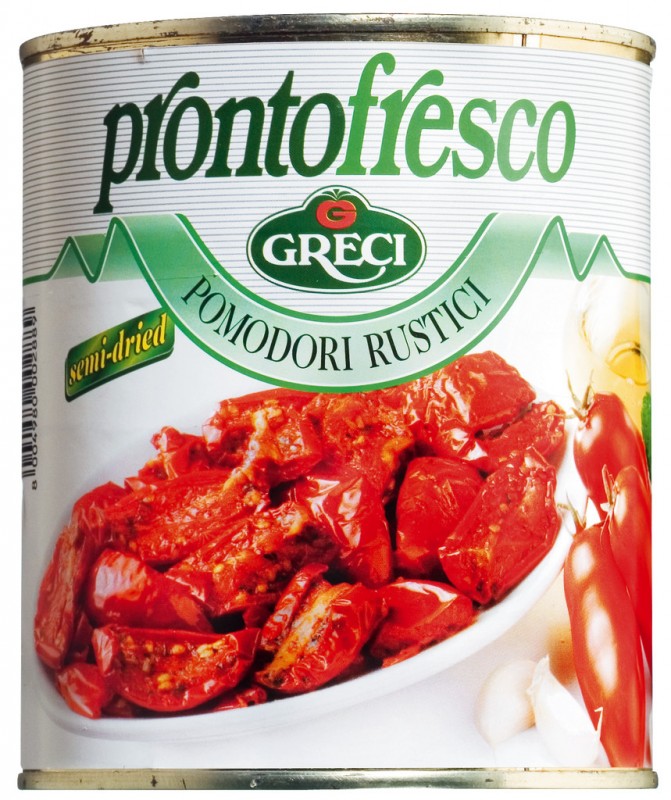 Pomodori rustici, tomates semisecos en aceite, Greci, Prontofresco - 780g - poder